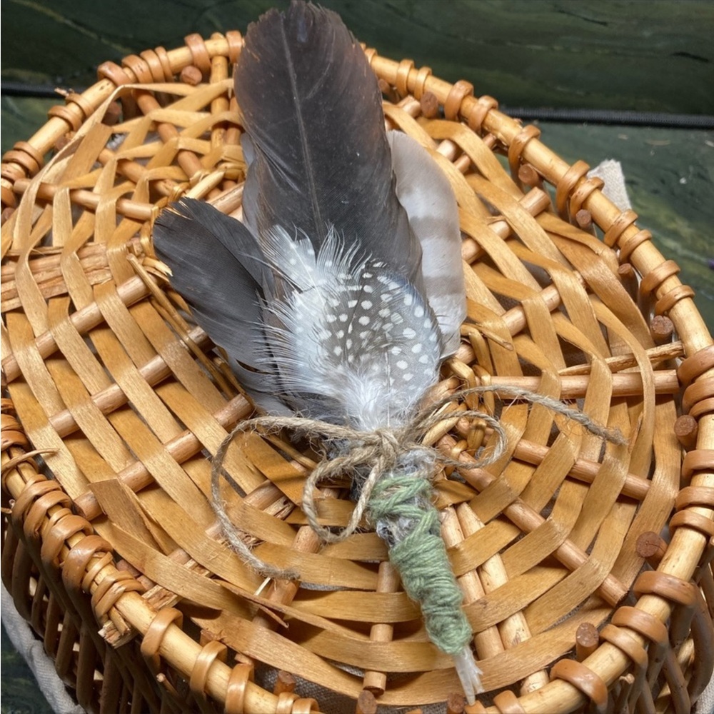 Feather Artwork Hand Crafted Natural Home Decor New - Picture 3 of 11